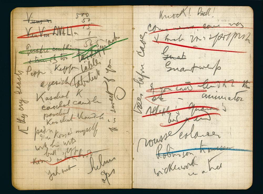 Notitieboekje dat Joyce gebruikte tijdens zijn verblijf in België in de zomer van 1926