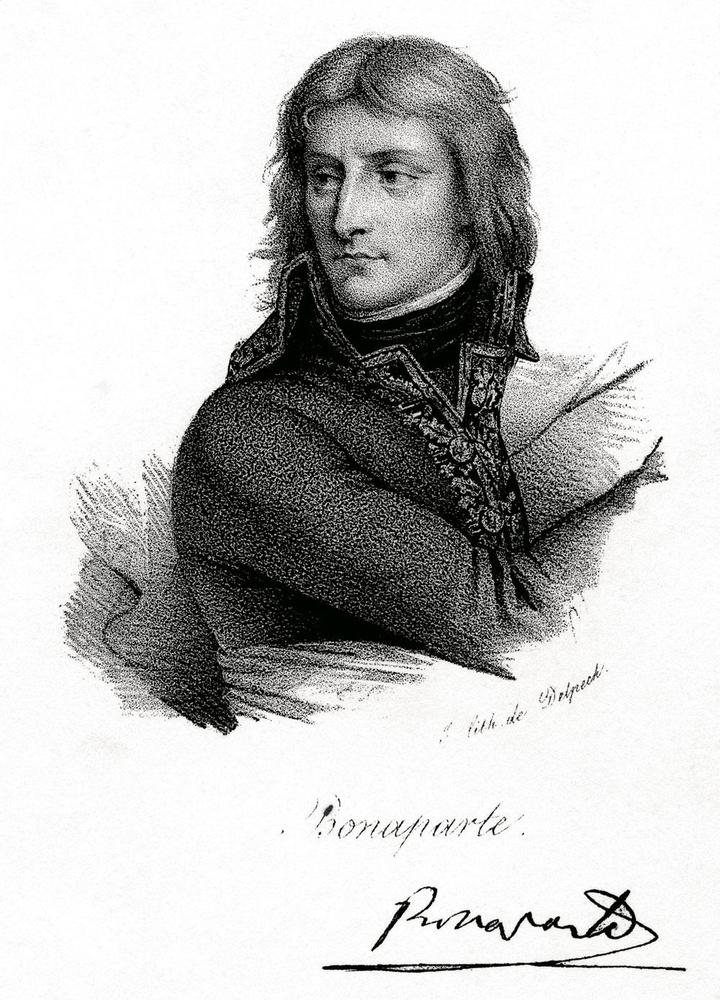 Portret van de jonge Bonaparte door François Delpech. Generaal Guibert had in zijn Essai général de tactique voorspeld dat er een man zou opstaan die alle nieuwe ideeën in de praktijk zou omzetten. Die man was Napoleon.