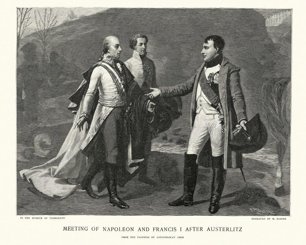 Twee dagen na de slag verzocht de Oostenrijkse keizer Frans I om een onderhoud met Napoleon. De twee heersers braken opnieuw het ijs, maar deze keer met een grapje.