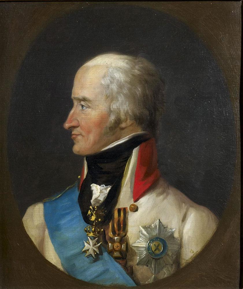 Peter Edward Stroehling, Portret van generaal Bennigsen, ca. 1820. Door een misstap van Bennigsen kreeg Napoleon in 1807 Rusland op de knieën.