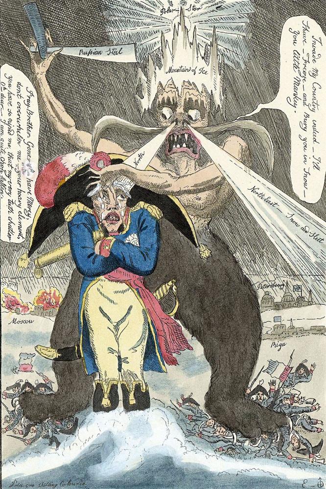Had Napoleon voor zijn inval in Rusland deze ijzige politieke cartoon gezien, dan had hij vast twee keer nagedacht.