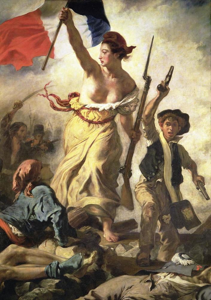 Eugène Delacroix, de vrijheid leidt het volk, ca. 1830-1831 (detail). Napoleon was een groot voorstander van gelijkheid, maar de door de Revolutie vooropgestelde vrijheid hinkte achterop.