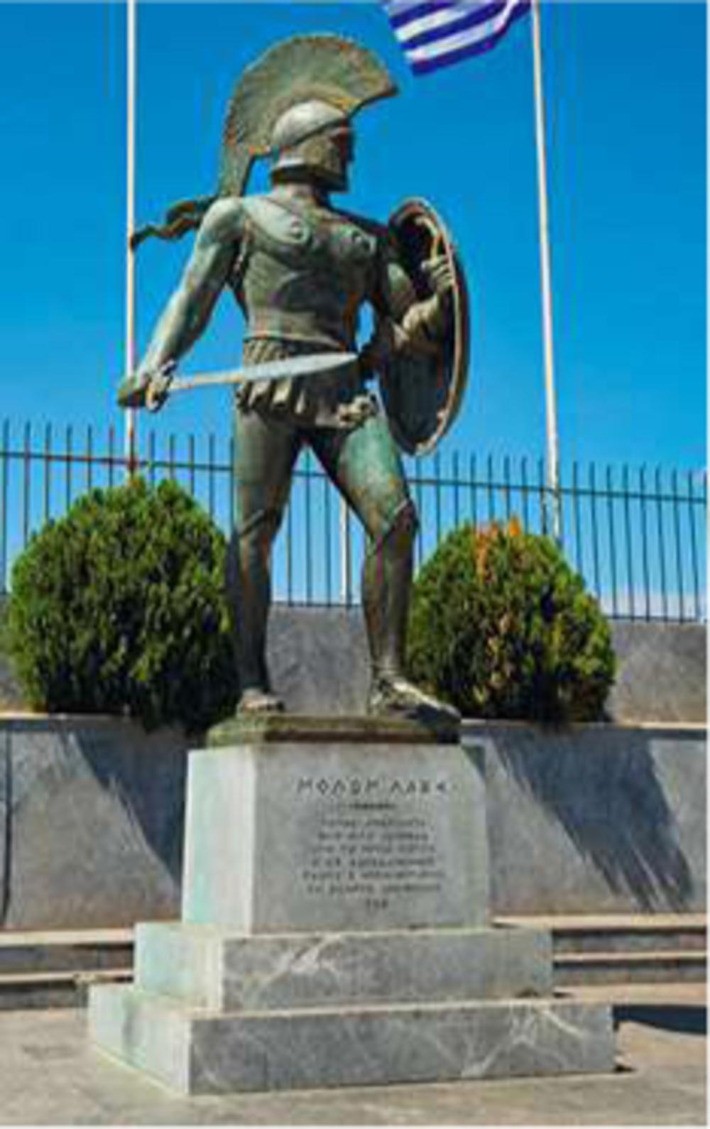 Standbeeld van Leonidas in Sparta.