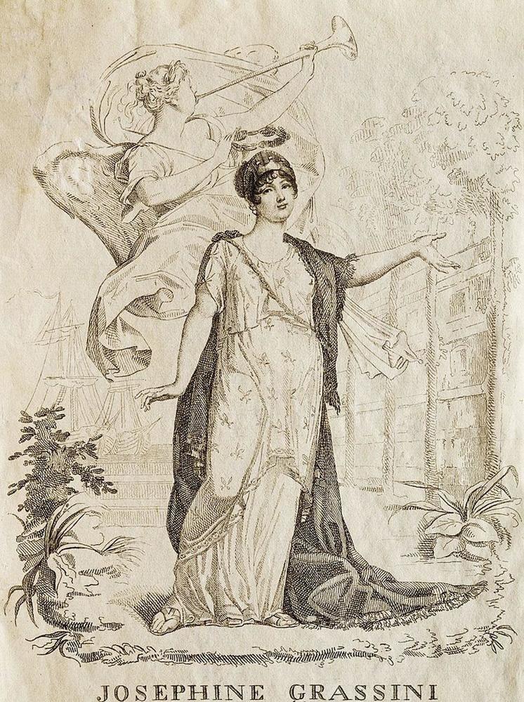 Portret van Josephina Grassini (1773-1850), de Milanese operadiva met wie Napoleon een stormachtige romance beleefde.