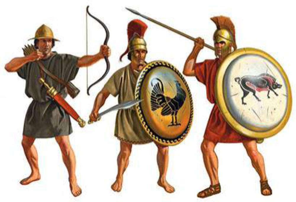 Impressie van Spartaanse hoplieten.