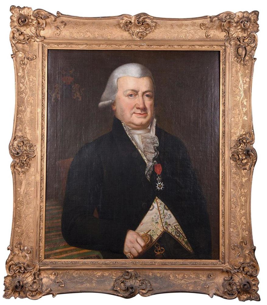Portret van Karel Aeneas de Croeser (1746-1828). De Brugse burgemeester liet nog geen halfuur na Napoleons vertrek de republikeinse driekleur van het Belfort halen.