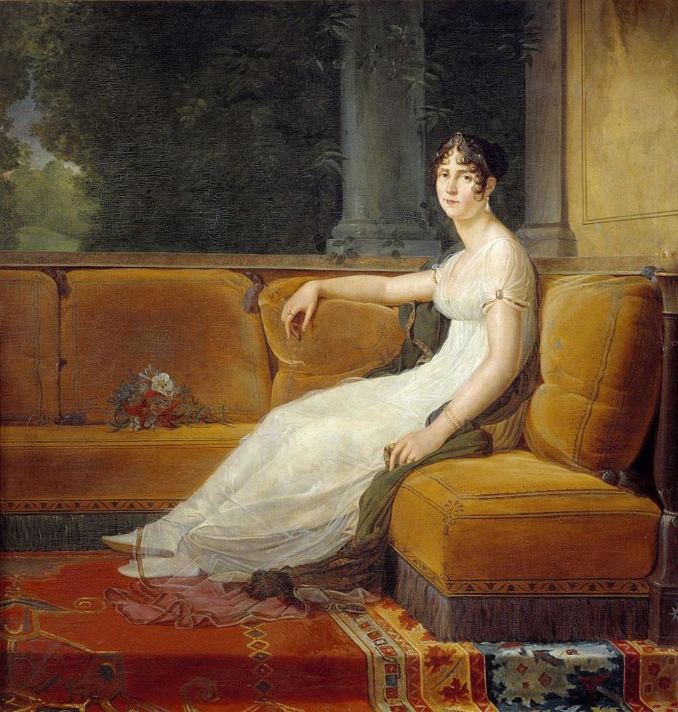 François Gérard, portret van Joséphine in Malmaison, 1801. De latere keizerin had Napoleon op de trip van zesenveertig dagen vergezeld. Bij thuiskomst huilde ze van vermoeidheid.
