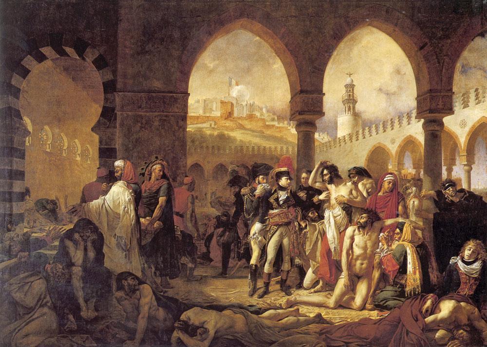 Antoine-jean Gros, Napoleon bezoekt het pesthuis in Jaffa, 1804. De daad bewijst de onverschrokkenheid van generaal Bonaparte, maar ze was ook het werk van een groot communicator.