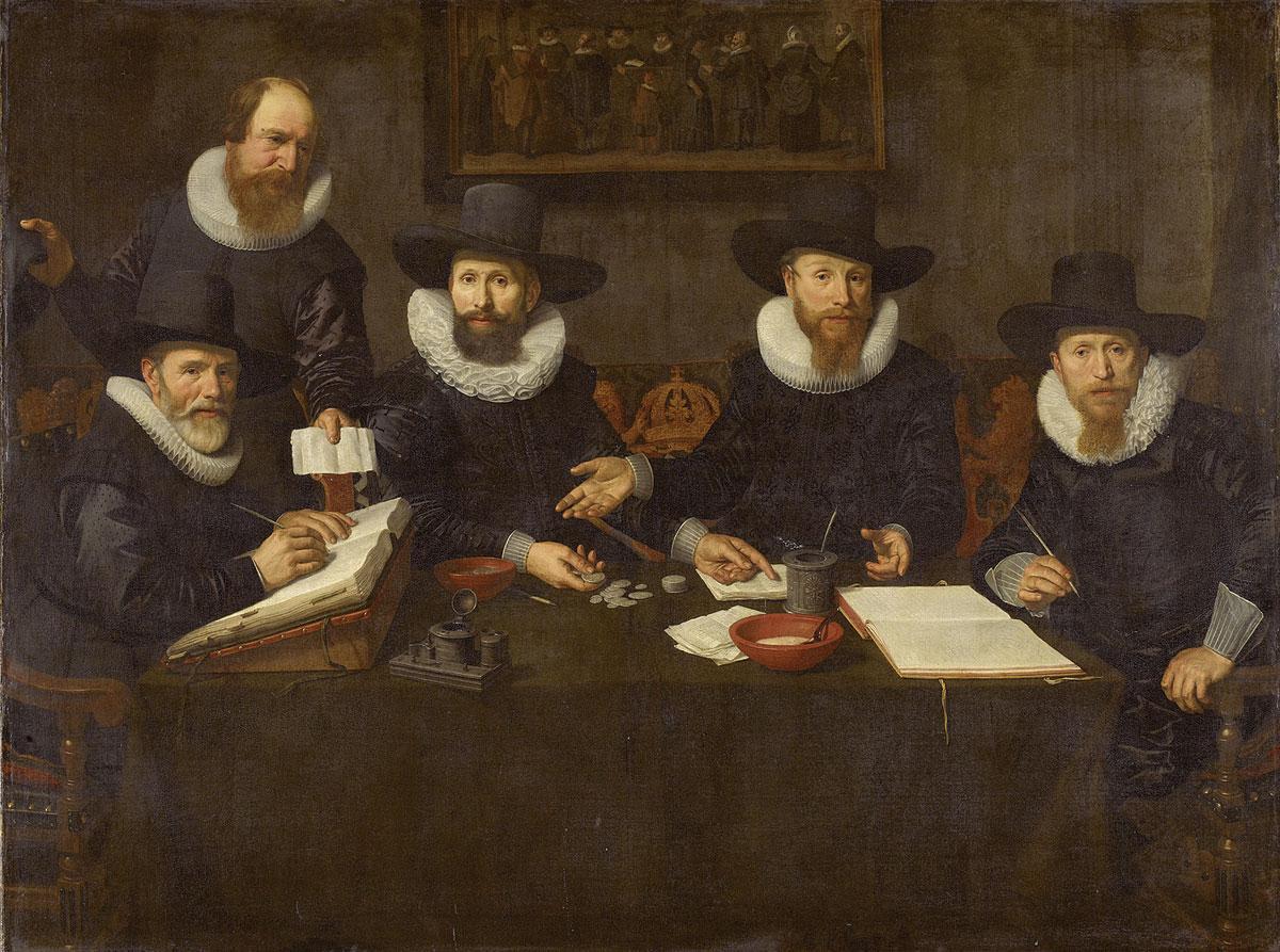 'De regenten van het Spinhuis' van Nicolaes Pickenoy Voor de hogere klassen was zwart de dresscode.