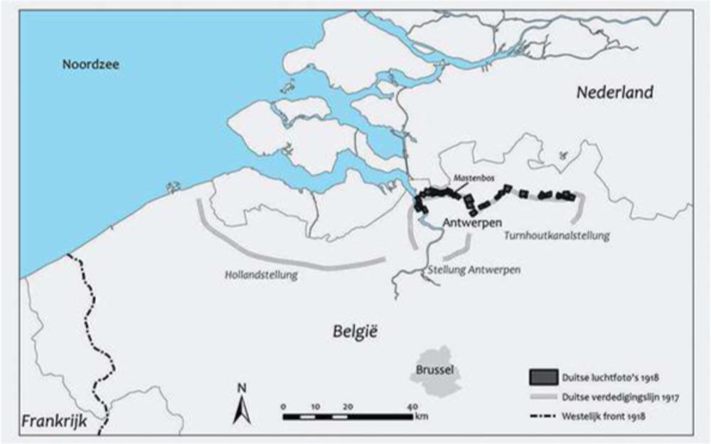 De Duitse stellingen tegen Nederland en een geallieerde aanval via Zeeland. (Tekening Wouter Gheyle)