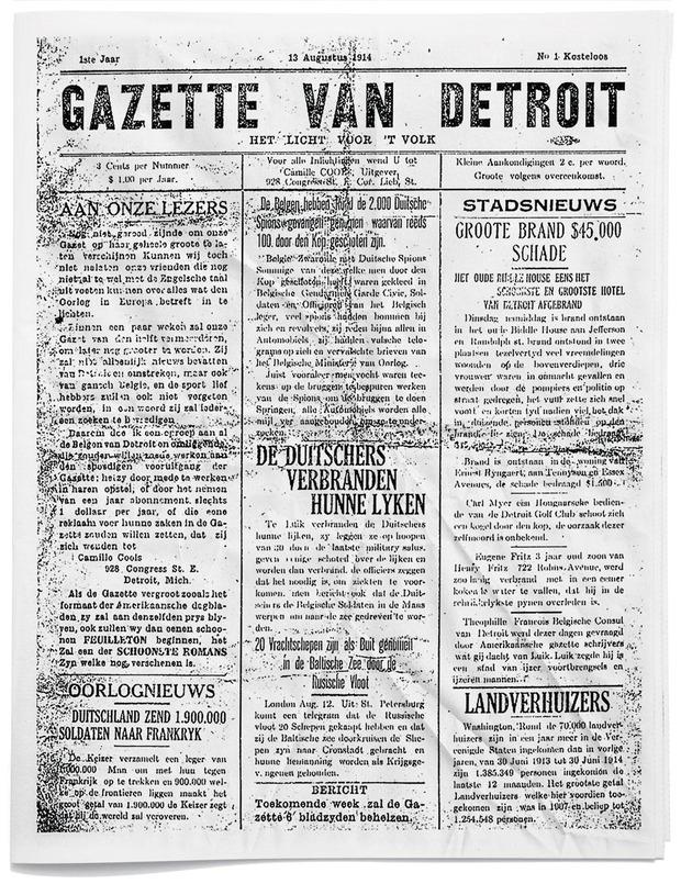 13 augustus 1914: de eerste editie 'Belgische immigranten hadden behoefte aan informatie over de oorlog.'