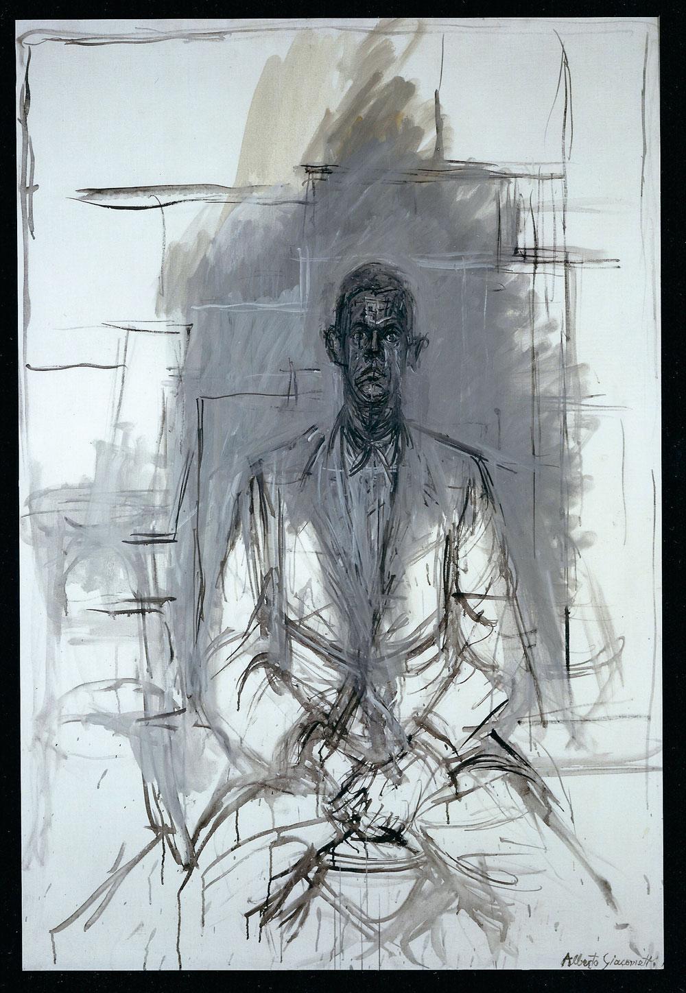 Giacometti's biograaf James Lord moest twee jaar lang poseren voort dit portret.
