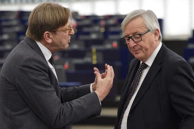 Guy Verhofstadt en Jean-Claude Juncker