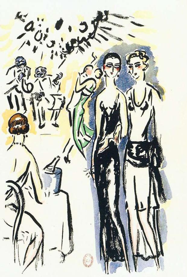 Tekening van Kees van Dongen voor de geïllustreerde uitgave van Victor Marguerittes 'La garçonne', een schandaalroman uit 1922 waarin het hoofdpersonage Monique gekleed is als een jongen, drugs gebruikt, rookt en lesbische maîtresses heeft.