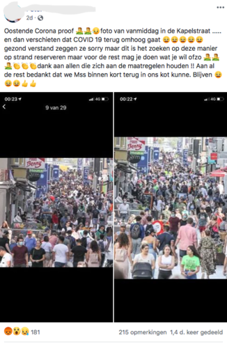 Factcheck: Nee, deze foto's tonen geen overvolle Oostendse winkelstraat