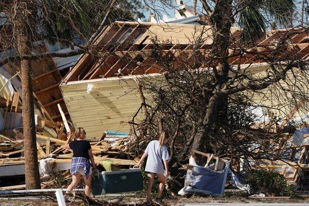 Schade in Mexico Beach, Florida, na orkaan Michael. 12 oktober 2018.