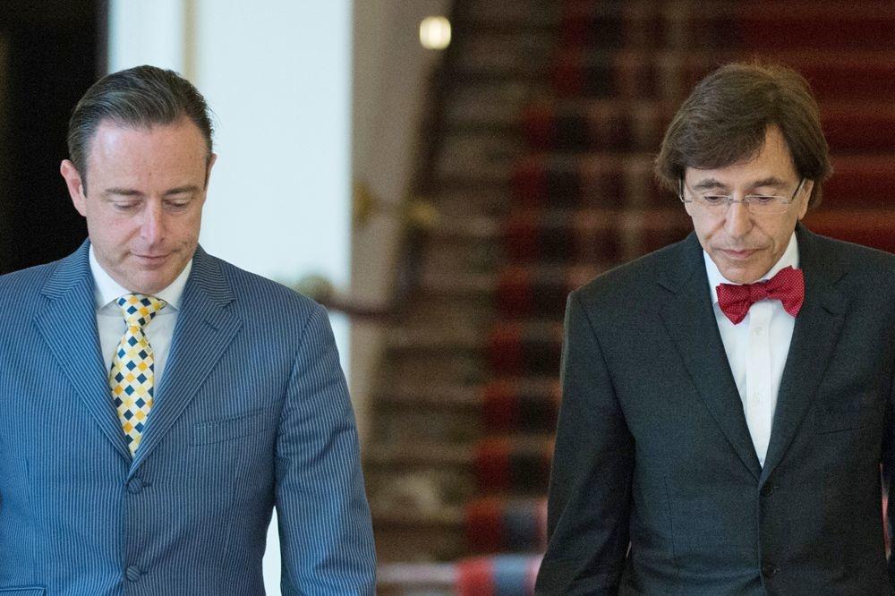 Bart De Wever (N-VA) en Elio Di Rupo (PS) tijdens de regeringsonderhandelingen van 2014