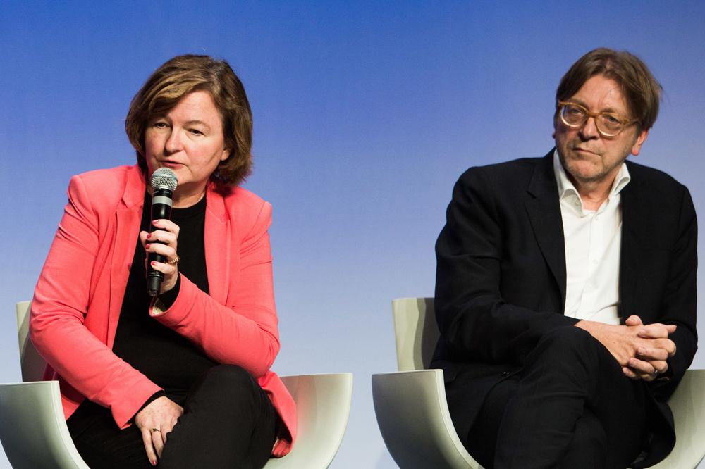 Nathalie Loiseau en Guy Verhofstadt op 20 oktober 2018.