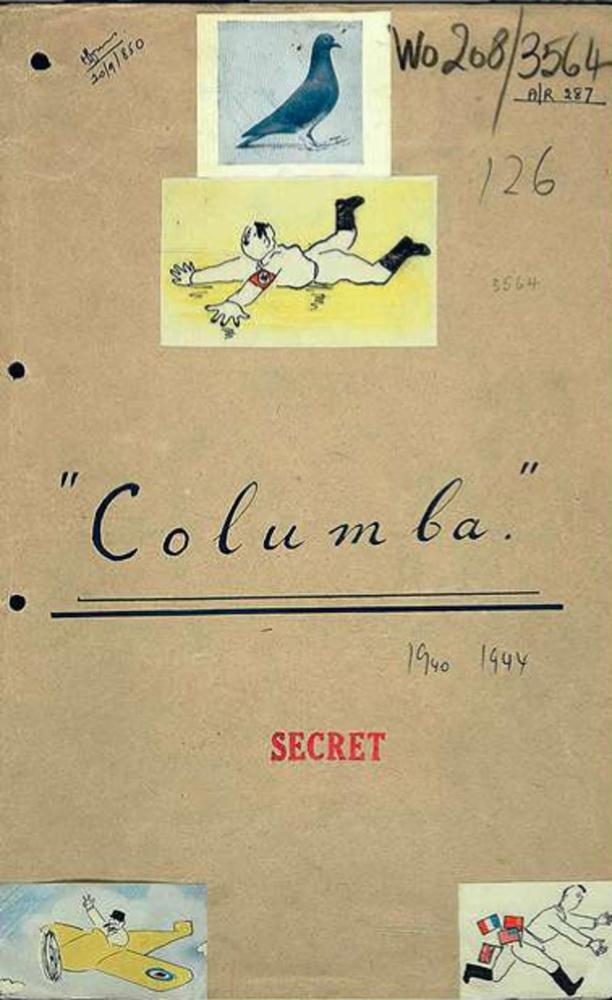 Het speelse omslag van het 'geheime' Columba-dossier met informatie over de organisatie. (The National Archives)