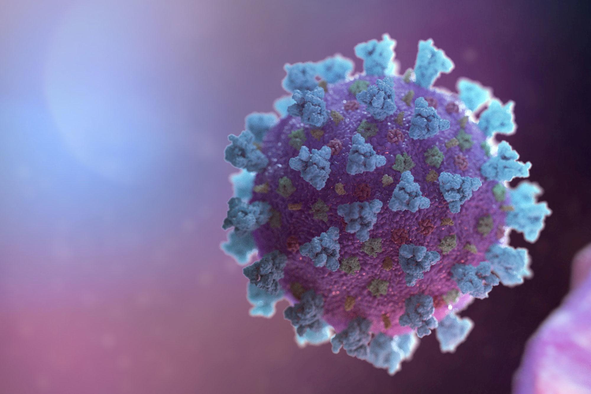 Computerbeeld van het Covid-19-virus