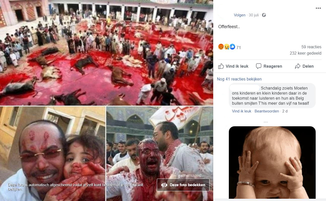 Factcheck: Nee, niet al deze bloederige foto's tonen slachting bij Offerfeest