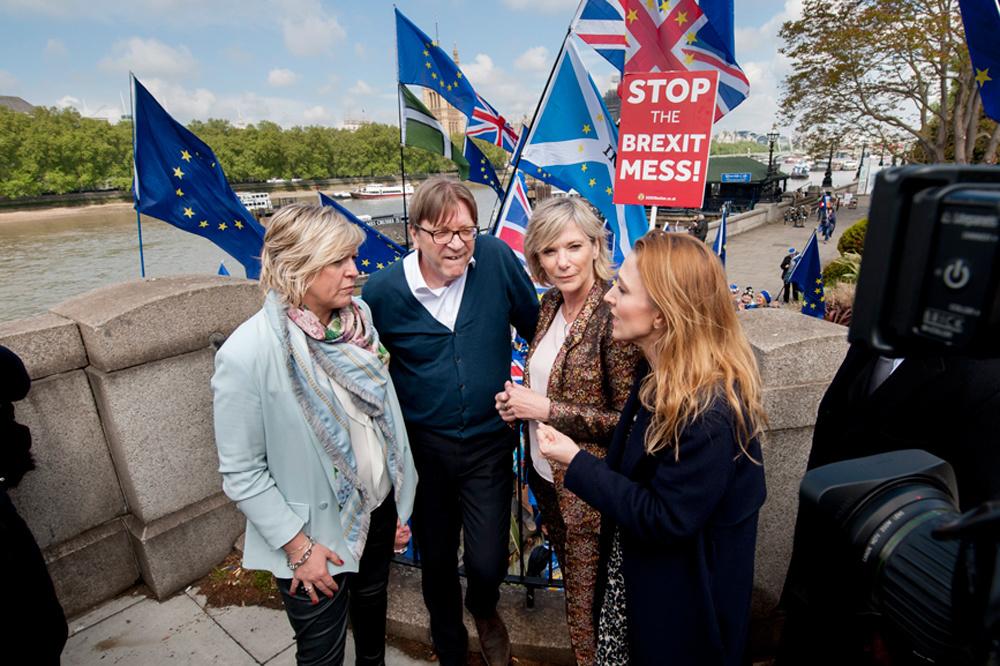 Campagnemoment van de kandidaat-Europarlementsleden van Open VLD, waaronder Lynn Wesenbeek, op 10 mei 2019 te Londen.