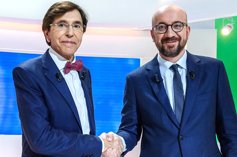 Elio Di Rupo (PS) en Charles Michel (MR) op 15 mei 2019.