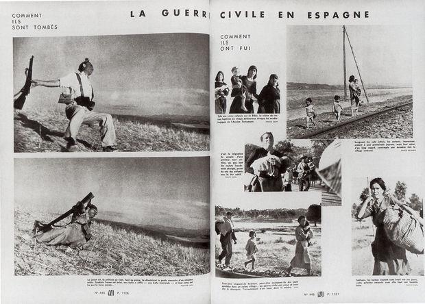De beelden van Robert Capa in Vu, 1936.