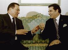 Hosni Mubarrak en Zine El Abidine Ben Ali, de gevallen dictators van Egypte en Tunesië.