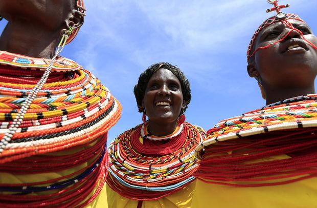 Uitgedoste Samburu vrouwen