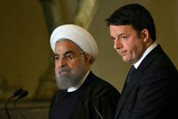 Hassan Rohani en Matteo Renzi