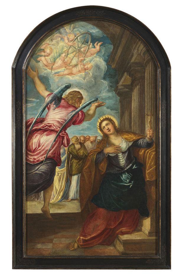De engel voorspelt de marteldood aan de Heilige Catharina.