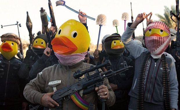 Internet lacht met IS: strijders worden badeendjes