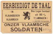 Tijdens de oorlog ontstaat de mythe dat het Belgische leger aan de IJzer voor 80 procent bestaat uit Vlamingen, die worden bevolen door hoofdzakelijk Franstalige officieren.