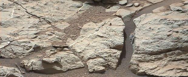 Een beeld van Mars dat door 'Marsrover' Curiosity werd doorgestuurd