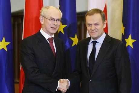  Herman Van Rompuy en Donald Tusk.