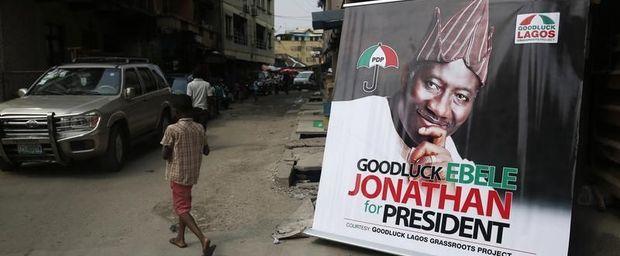 Verkiezingsaffiche Nigeria: Goodluck Jonathan