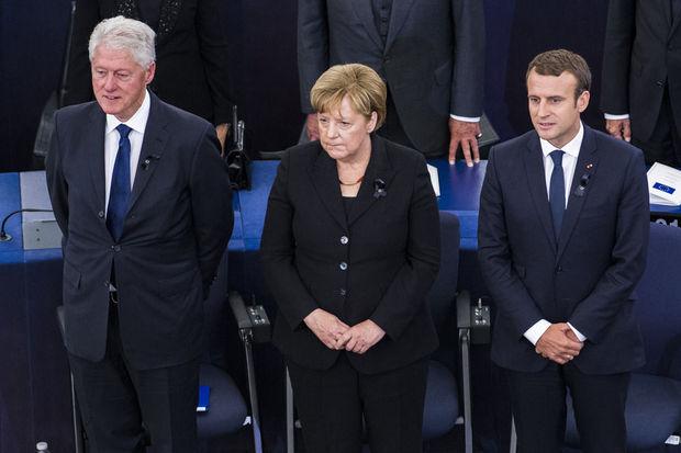 Clinton, Merkel en Macron