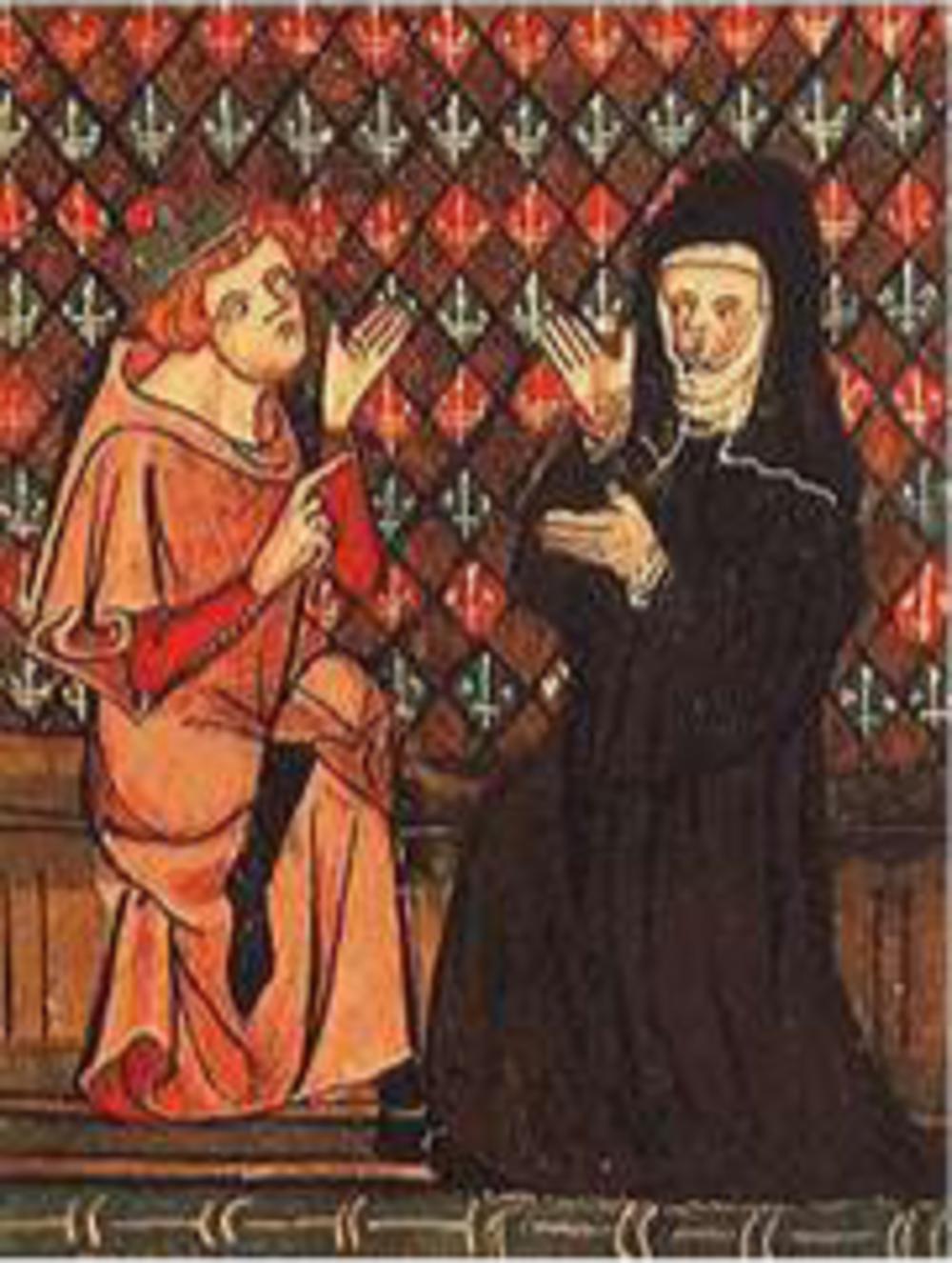 Abélard en Héloise, miniatuur uit de Roman de la Rose, 14de eeuw.