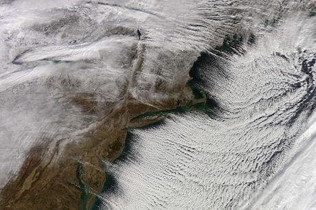 Amerika's 'big freeze' gezien vanuit de ruimte
