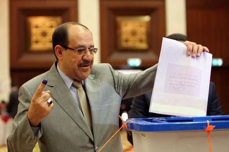 Nouri al-Maliki, de Iraakse premier, stemt op 30 april 2014. De eerste parlementaire verkiezingen sinds de Amerikaanse troepen vertrokken.