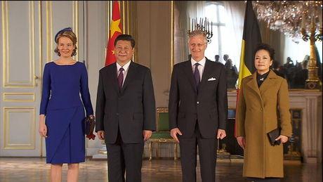 Koning Filip verwelkomt Chinese president Xi Jinping