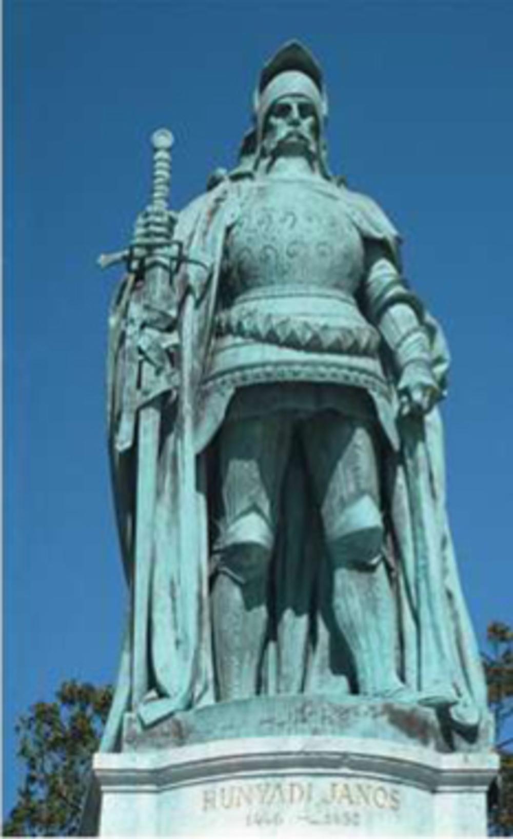 Standbeeld van János Hunyadi in Boedapest.