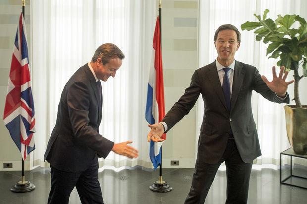 David Cameron (links) en Mark Rutte (rechts)