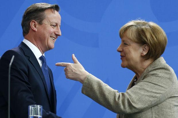 David Cameron en Angela Merkel