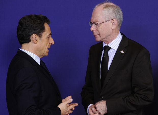Nicolas Sarkozy en Herman Van Rompuy