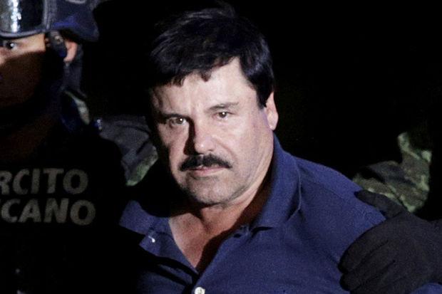 Joaquin 'El Chapo' Guzmán bij zijn arrestatie. 