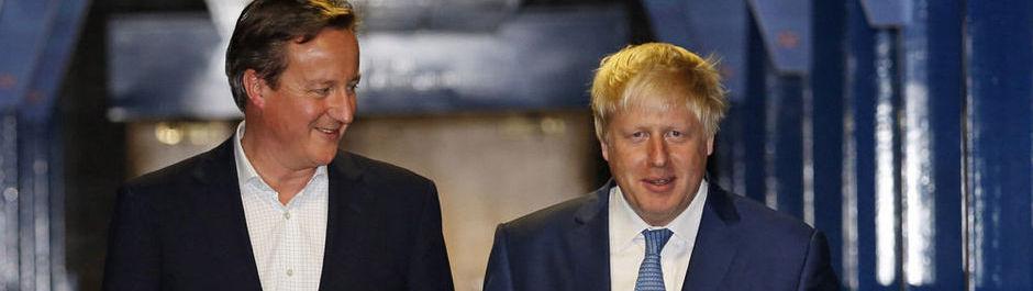 David Cameron en - althans tot voor die laatste zich tot het Leave-kamp bekeerde - boezemvriend Boris Johnson.