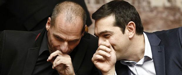 Varoufakis en Tsipras