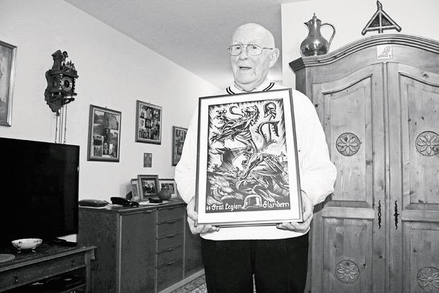 De 95-jarige Dries Coolens bij hem thuis in Metzingen.